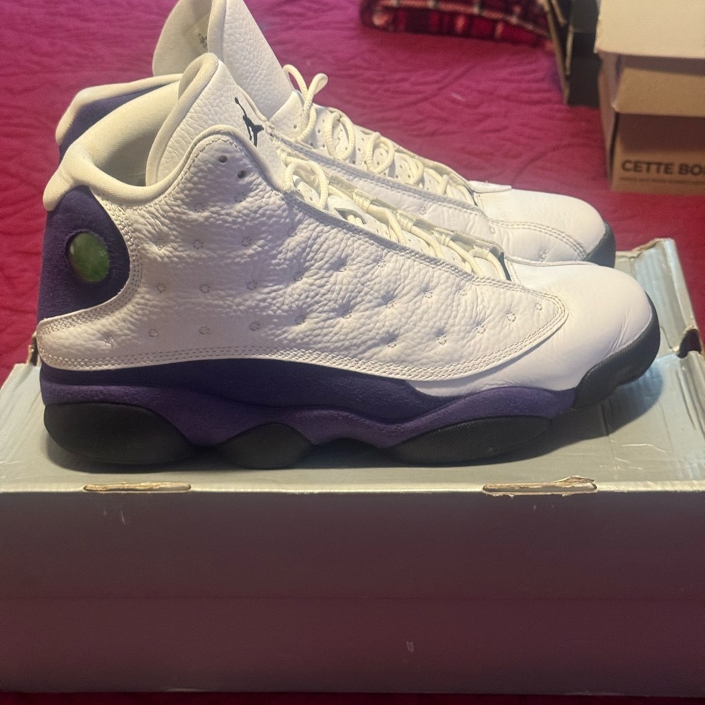Air Jordan White and Purple Sneakers